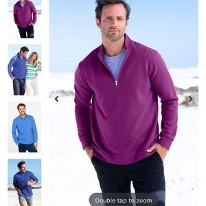 Kettlewell Men’s Large Purple Pullover Half Zip Sweatshirt Cotton